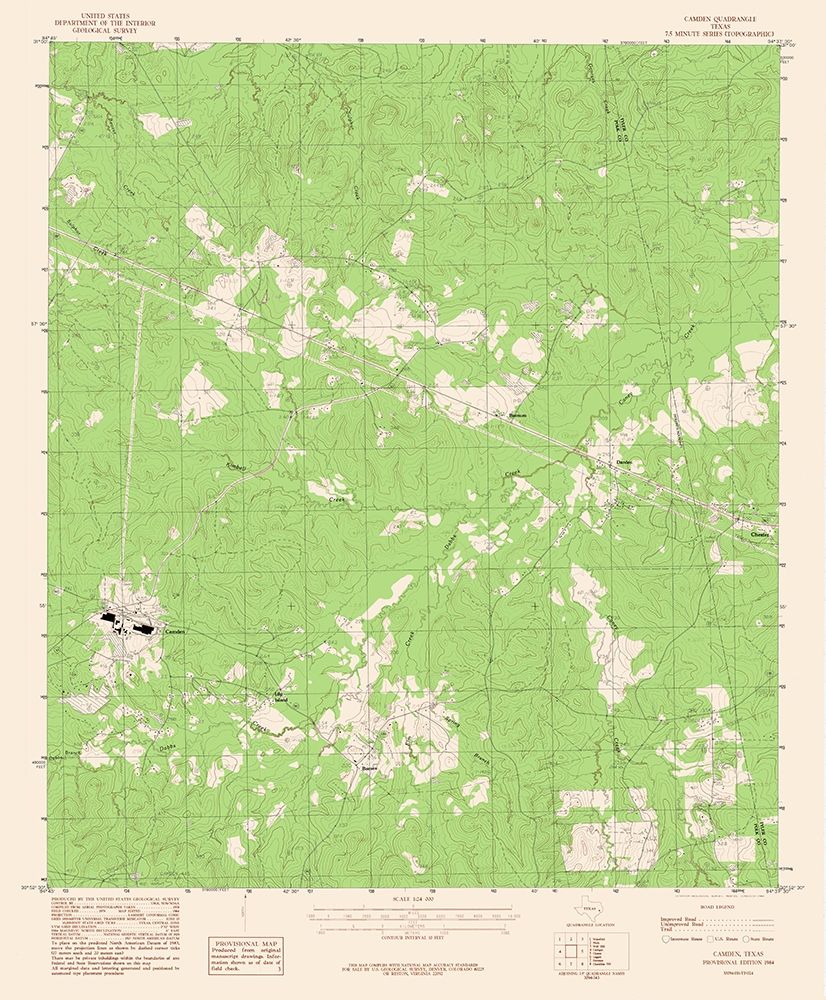 Camden Texas Quad - USGS 1979 art print by USGS for $57.95 CAD