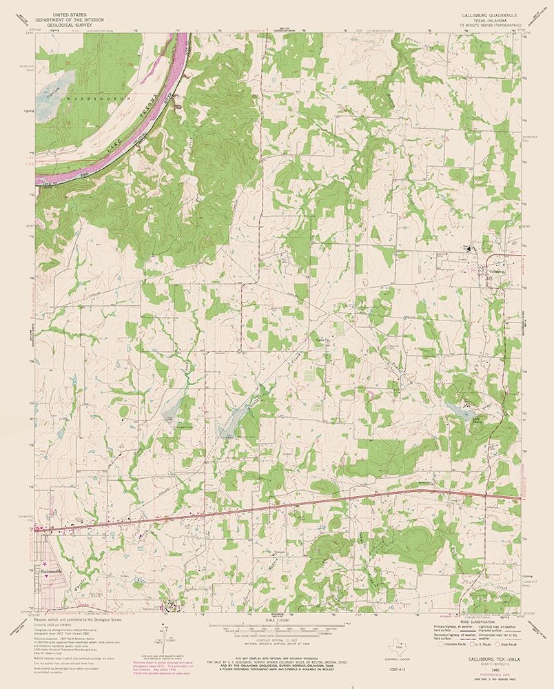 Callisburg Texas Quad - USGS 1960 art print by USGS for $57.95 CAD