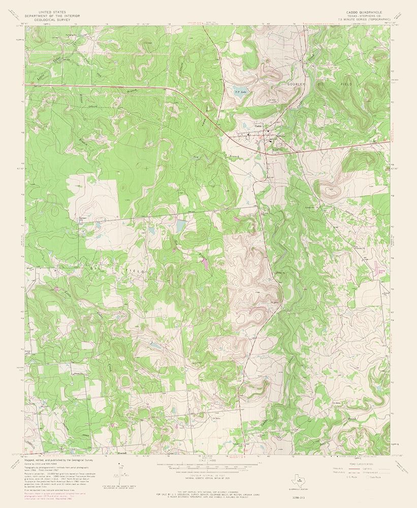 Caddo Texas Quad - USGS 1967 art print by USGS for $57.95 CAD