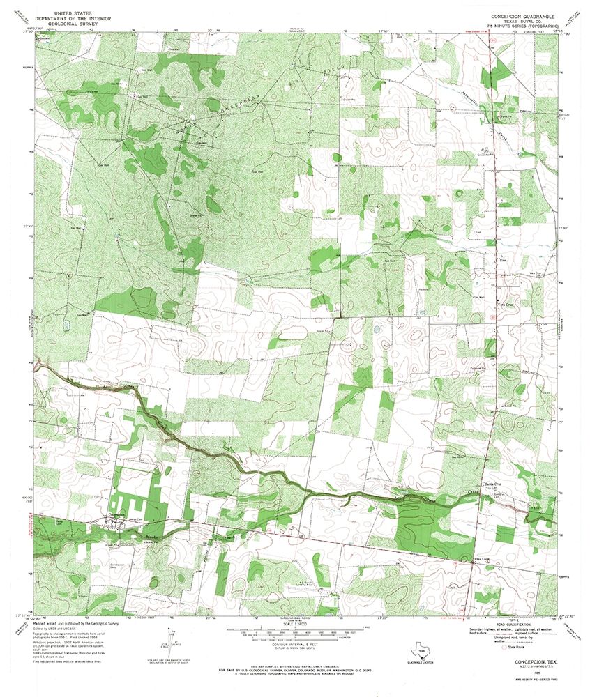 Concepcion Texas Quad - USGS 1968 art print by USGS for $57.95 CAD