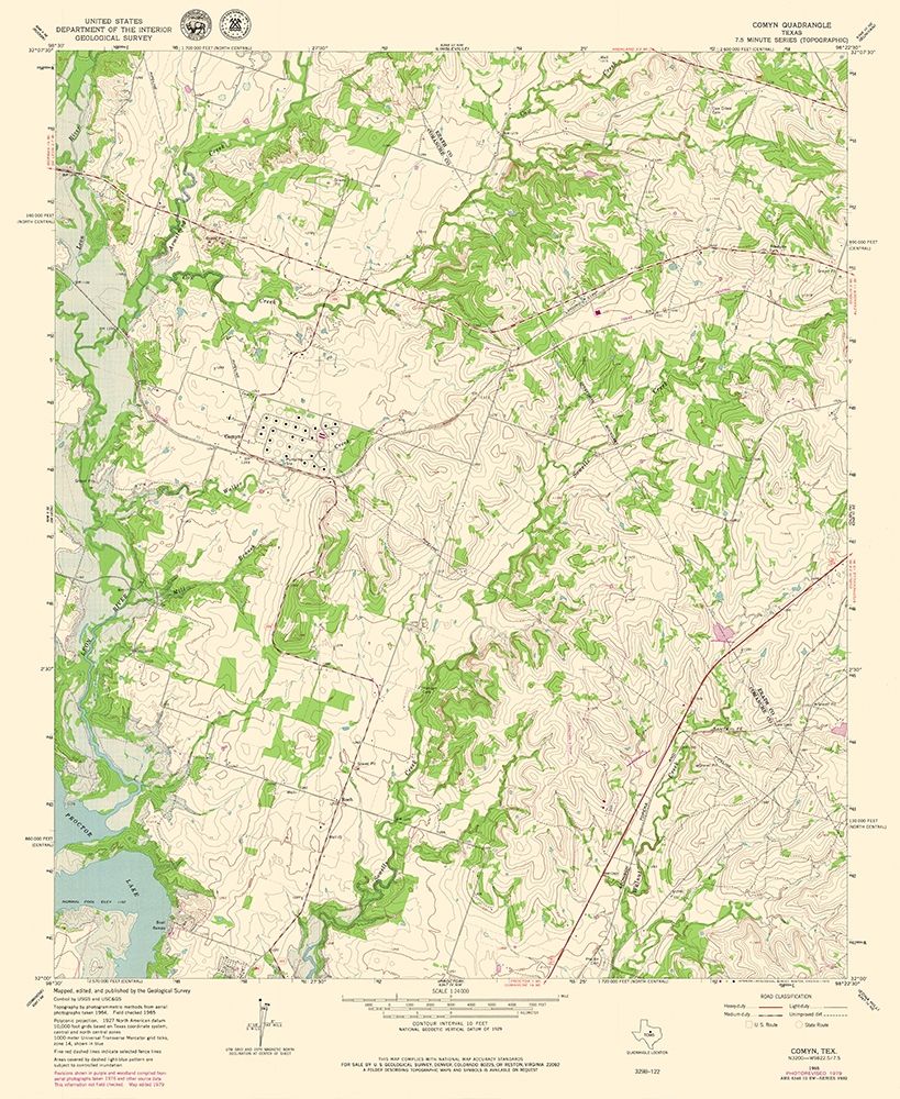 Comyn Texas Quad - USGS 1965 art print by USGS for $57.95 CAD