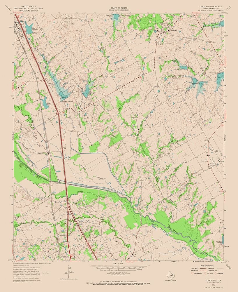 Chatfield Texas Quad - USGS 1961 art print by USGS for $57.95 CAD