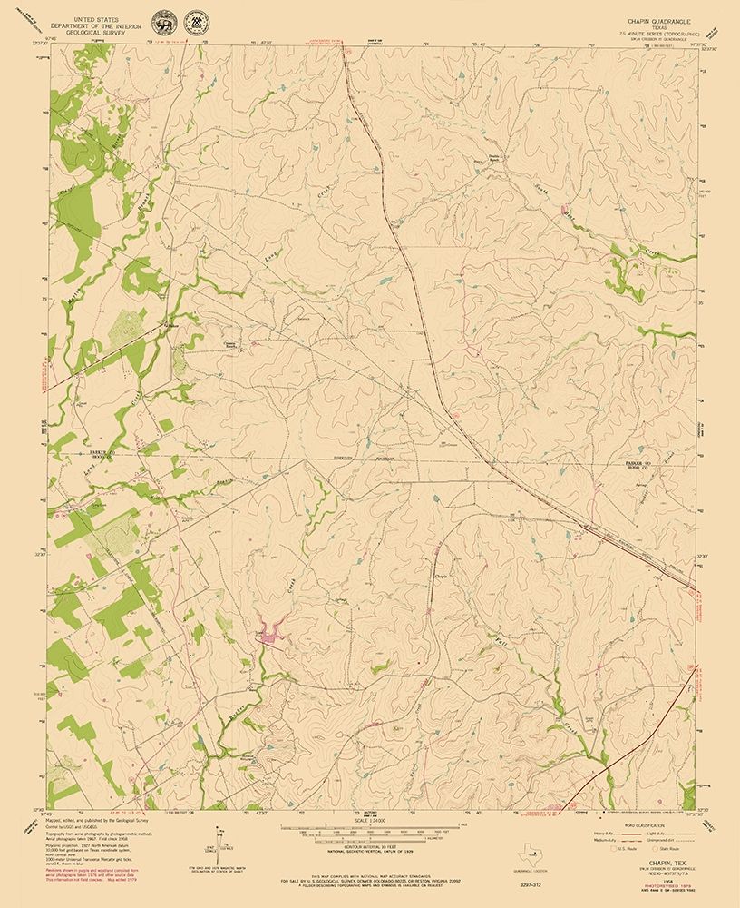 Chapin Texas Quad - USGS 1979 art print by USGS for $57.95 CAD