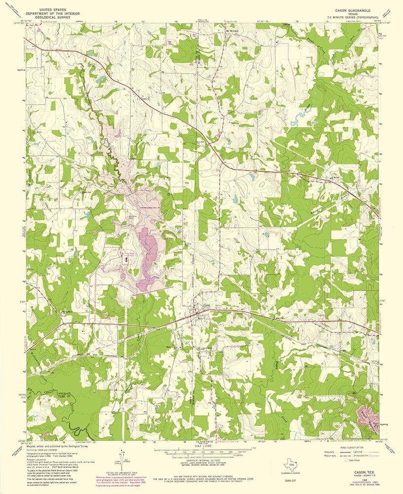 Cason Texas Quad - USGS 1980 art print by USGS for $57.95 CAD