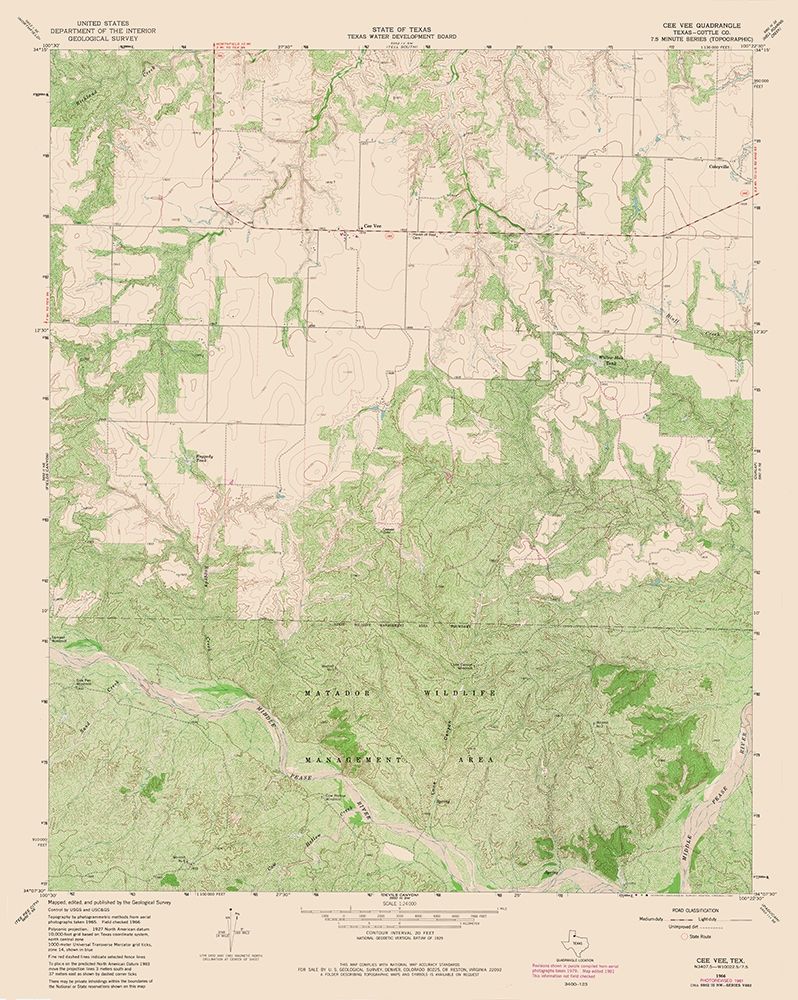 Cee Vee Texas Quad - USGS 1981 art print by USGS for $57.95 CAD