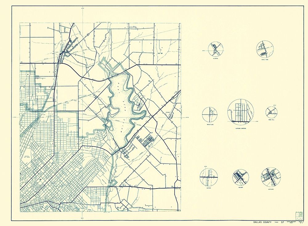 Dallas Texas Cities 3 of 4 - Highway Dept 1936 art print by Highway Dept for $57.95 CAD