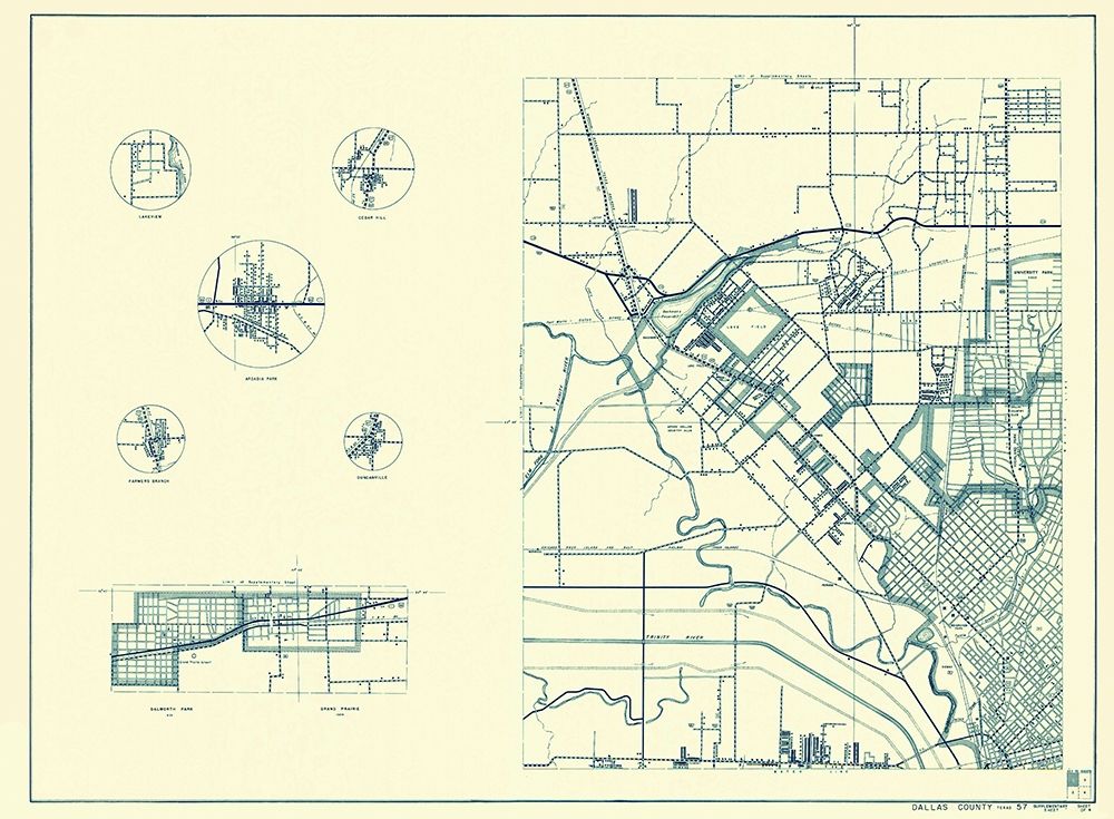 Dallas Texas Cities 1 of 4 - Highway Dept 1936 art print by Highway Dept for $57.95 CAD