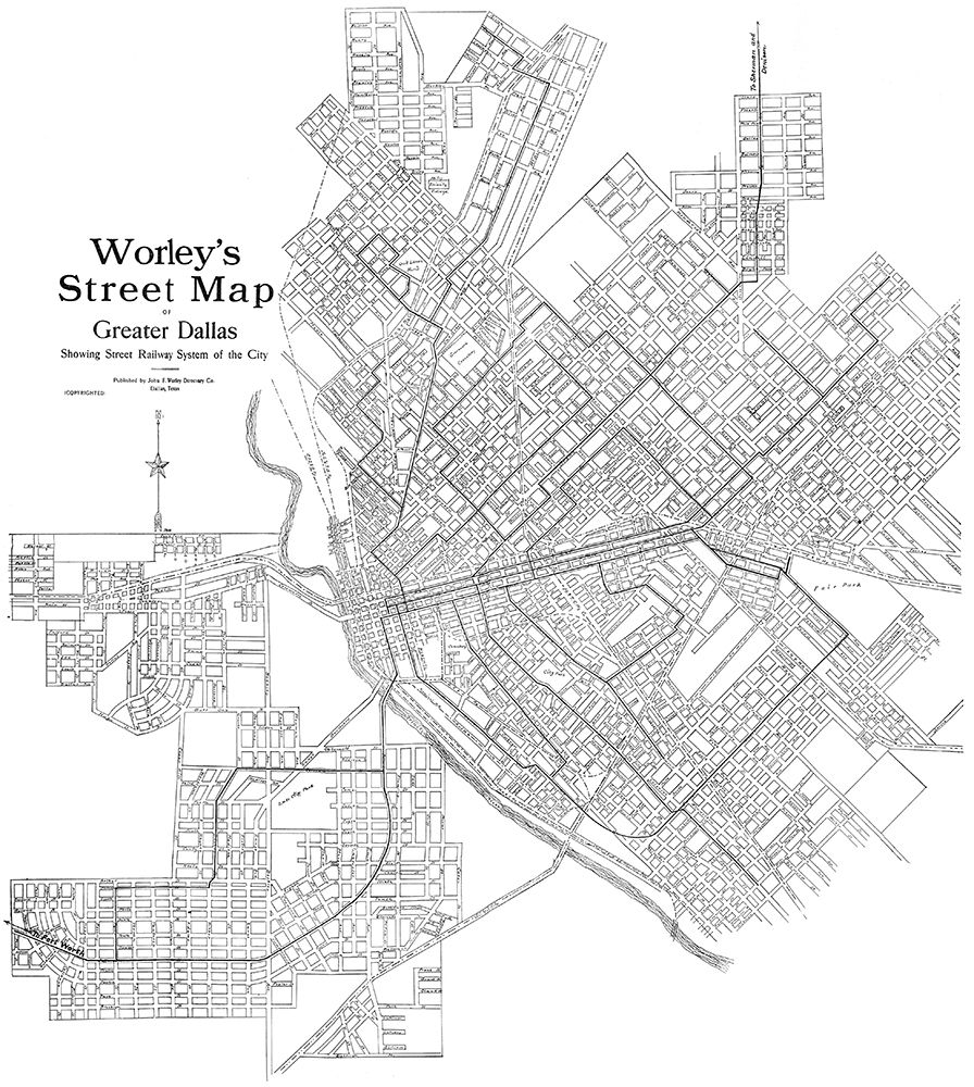 Dallas Texas - Worley 1909 art print by Worley for $57.95 CAD