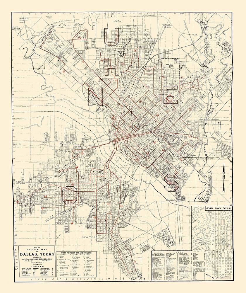 Dallas Texas - Evans 1937 art print by Evans for $57.95 CAD