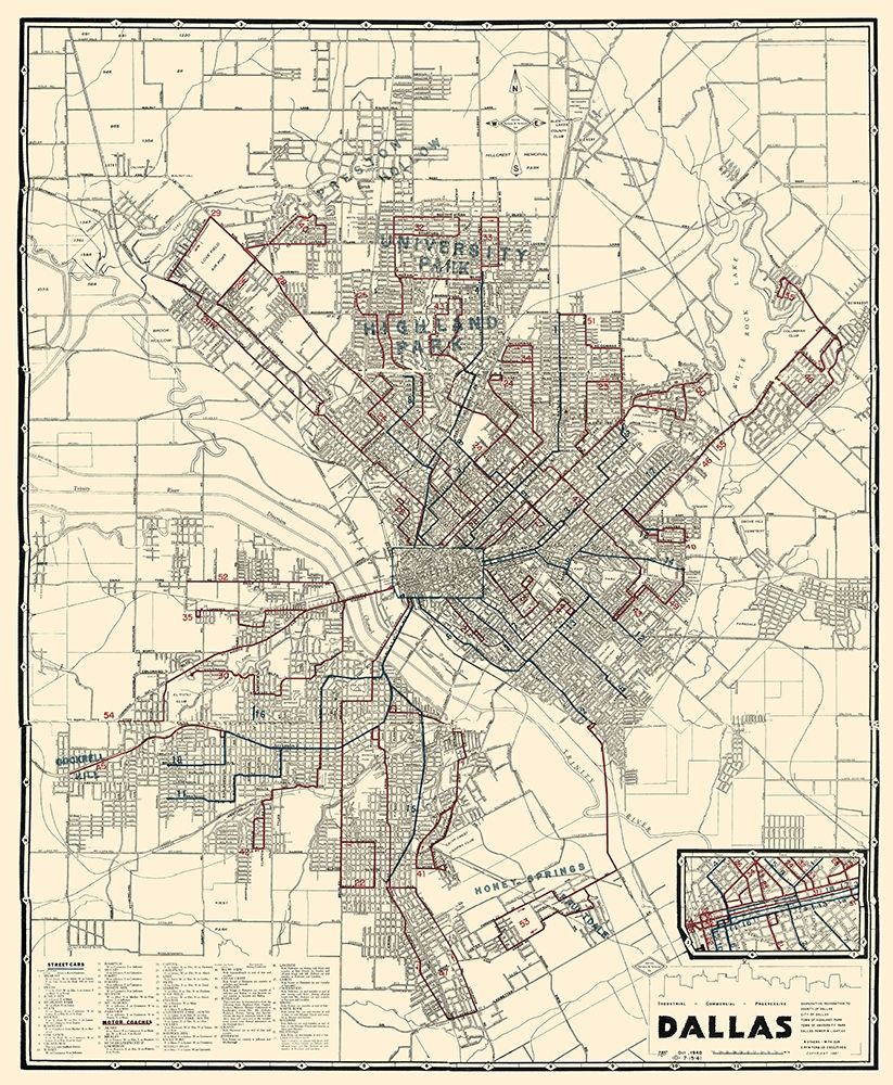 Dallas Texas - Dallas Railway 1941 art print by Dallas Railway for $57.95 CAD