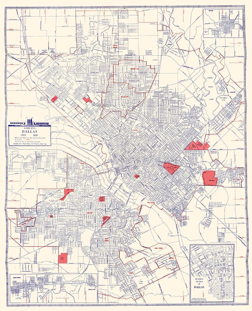 Dallas Texas - Ashburn 1947 art print by Ashburn for $57.95 CAD