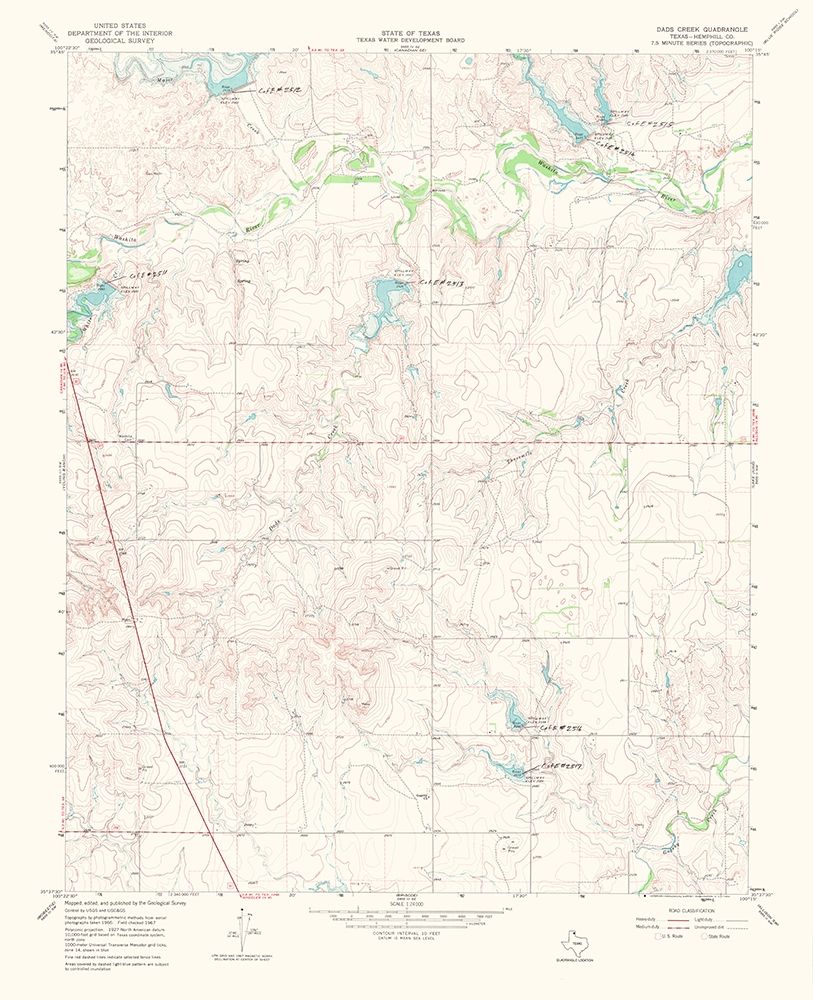 Dads Creek Texas Quad - USGS 1969 art print by USGS for $57.95 CAD