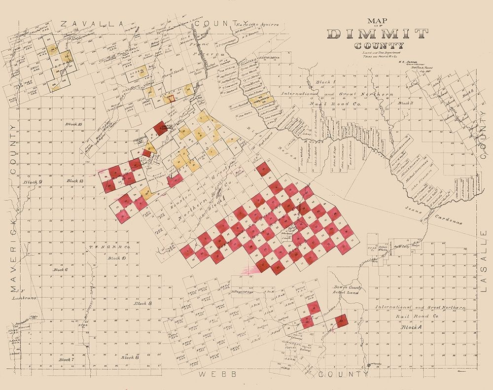Dimmit County Texas -1897 art print by Unknown for $57.95 CAD