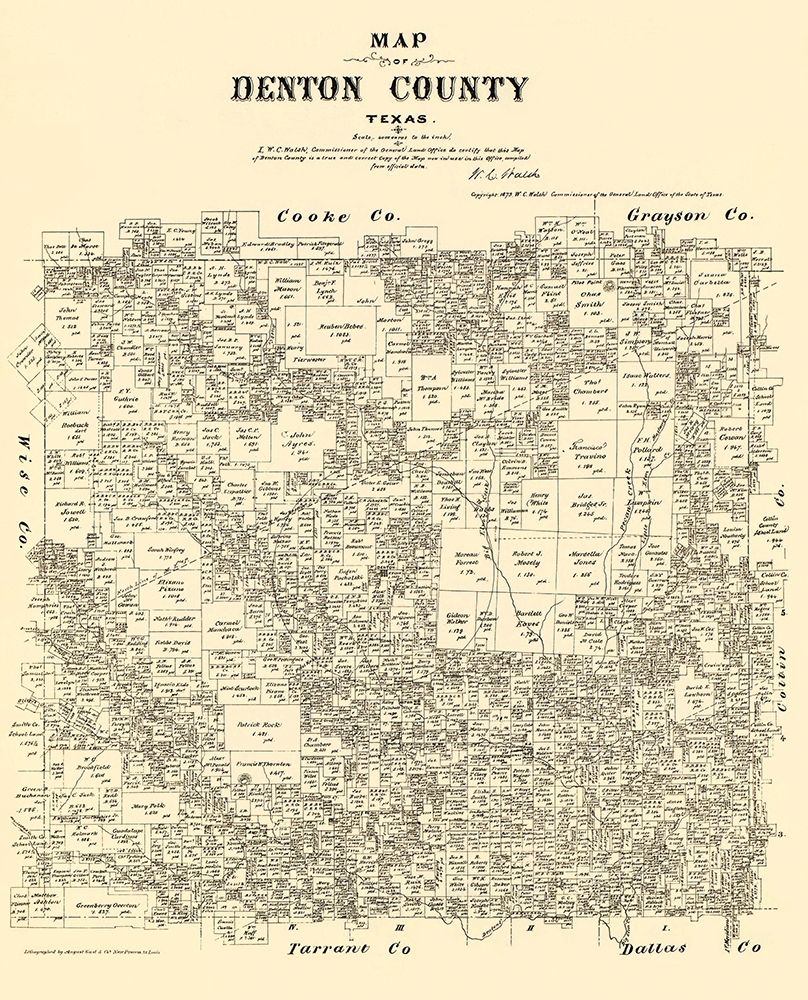 Denton Texas Landowner - Gast 1879 art print by Gast for $57.95 CAD