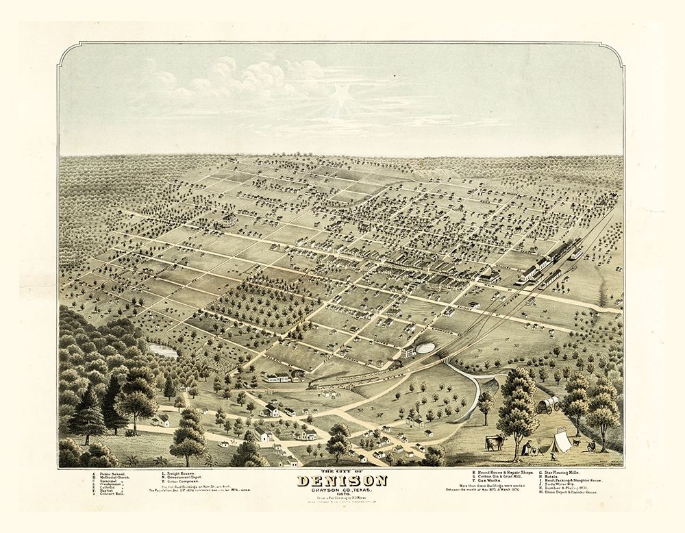 Denison Texas - Morse 1876 art print by Morse for $57.95 CAD