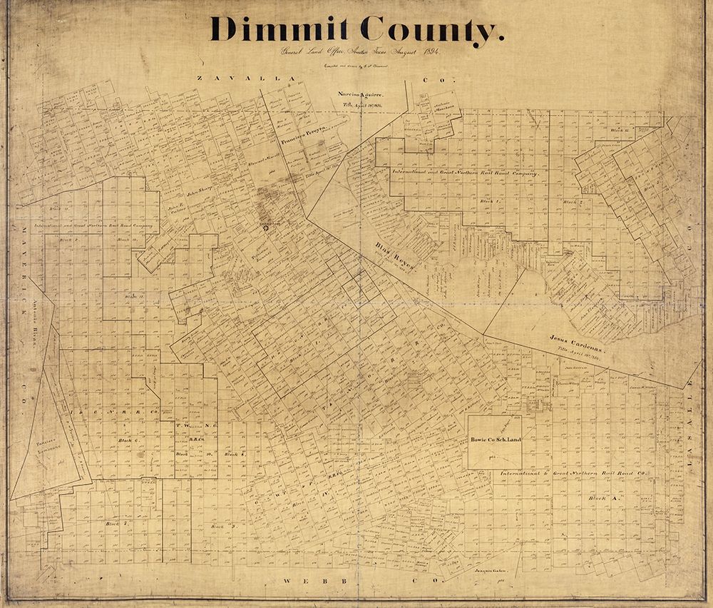 Dimmit County Texas - Beaumont 1894 art print by Beaumont for $57.95 CAD
