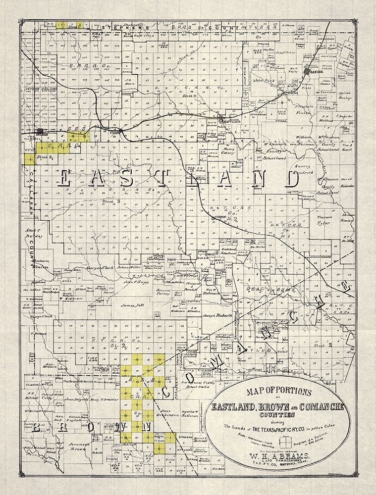 Eastland, Brown, Comanche County Texas -1890 art print by Unknown for $57.95 CAD