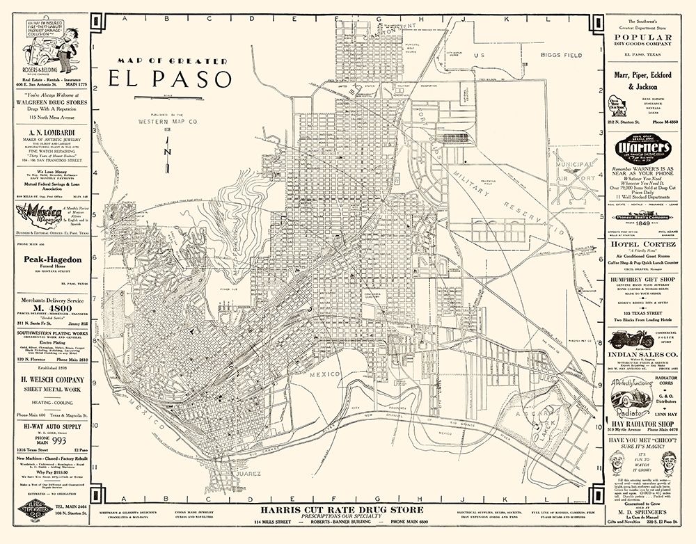 El Paso Texas - Western 1938 art print by Western for $57.95 CAD