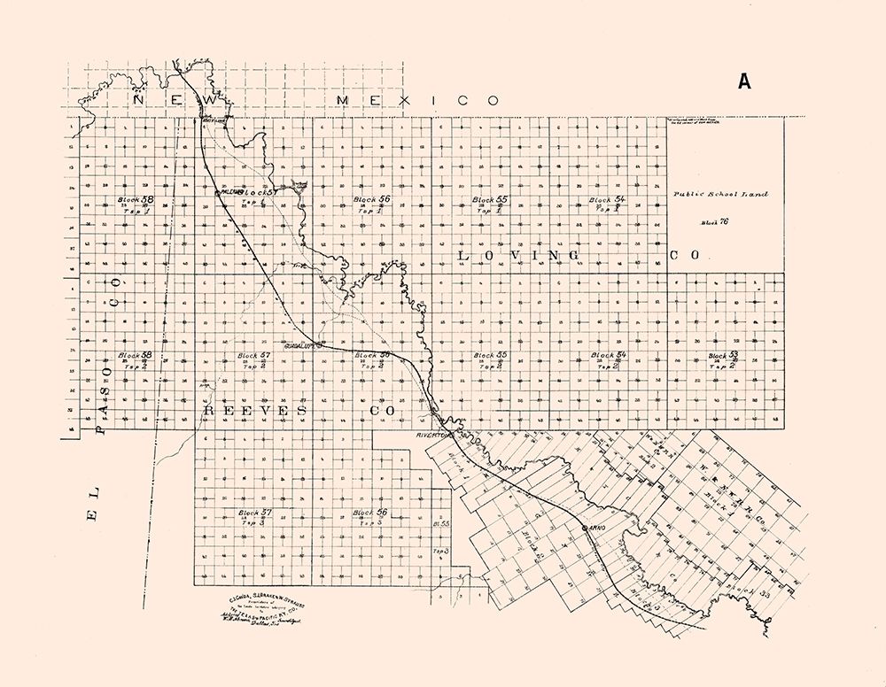El Paso County Texas - Abrams 1893 art print by Abrams for $57.95 CAD
