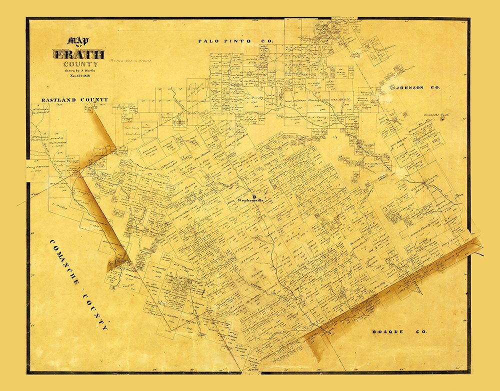 Erath County Texas - Martin 1856 art print by Martin for $57.95 CAD