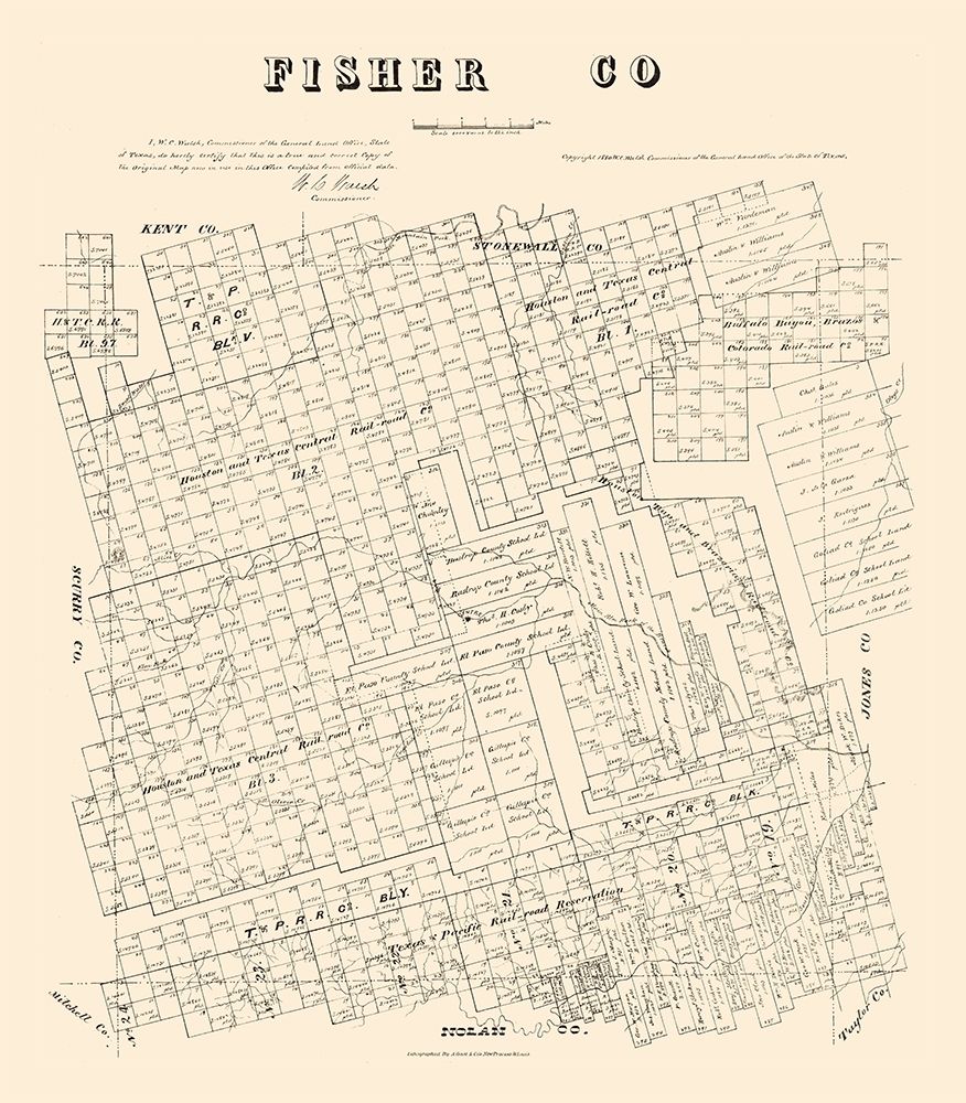 Fisher County Texas - Walsh 1880 art print by Walsh for $57.95 CAD