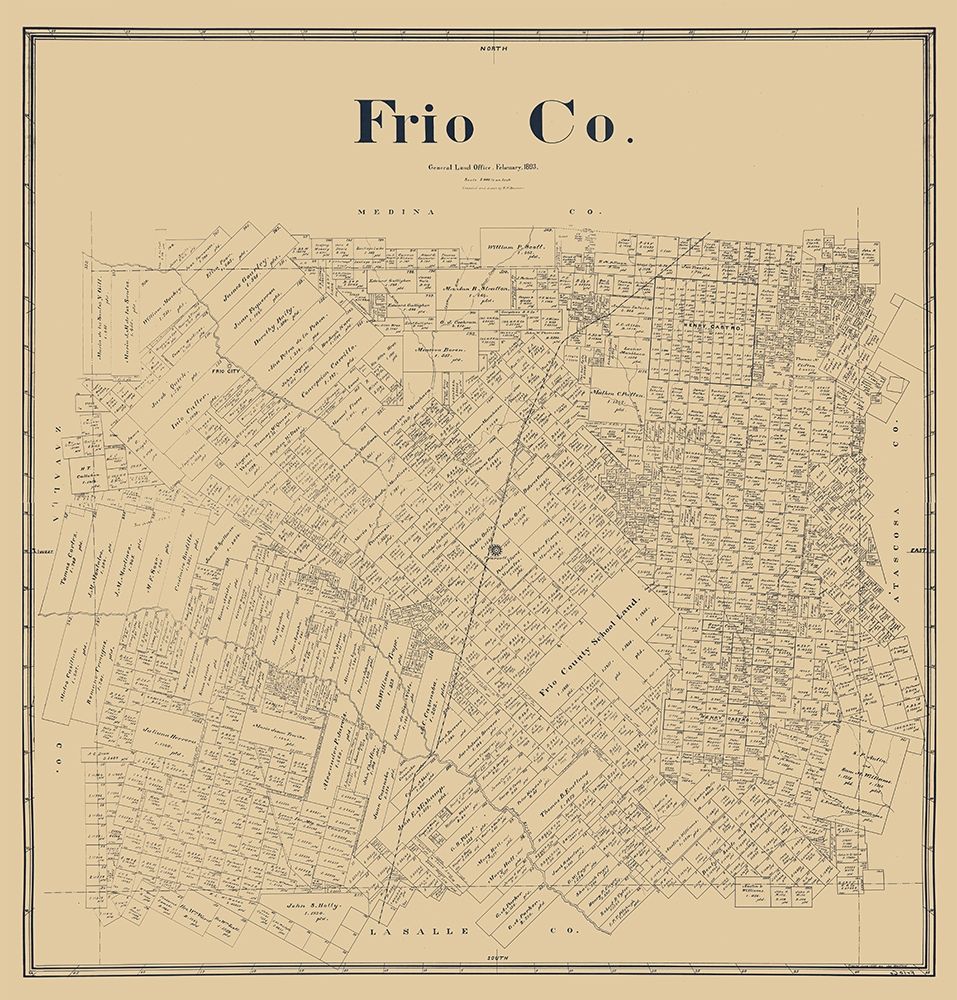 Frio County Texas - Beaumont 1893 art print by Beaumont for $57.95 CAD