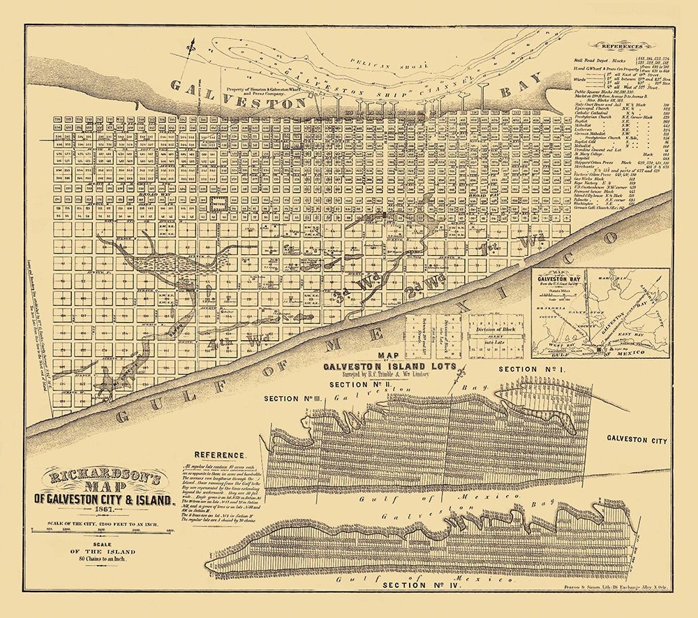 Galveston Texas - Trimble 1867 art print by Trimble for $57.95 CAD
