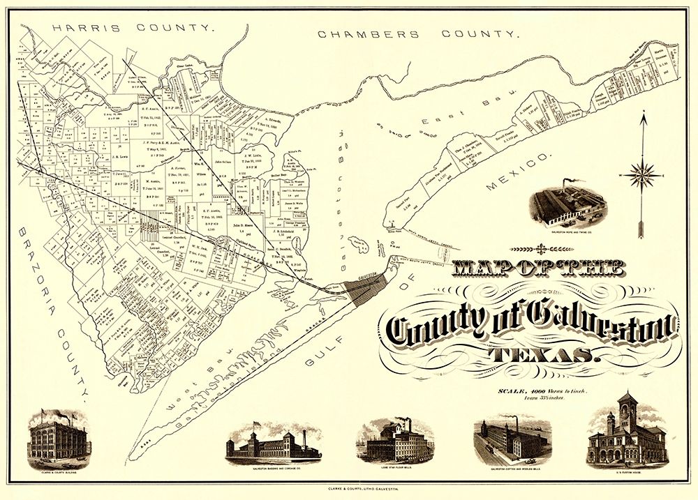 Galveston Texas - Clarke 1902 art print by Clarke for $57.95 CAD