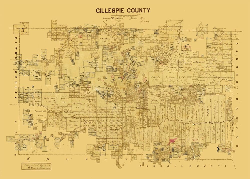 Gillespie County Texas -1873 art print by Unknown for $57.95 CAD
