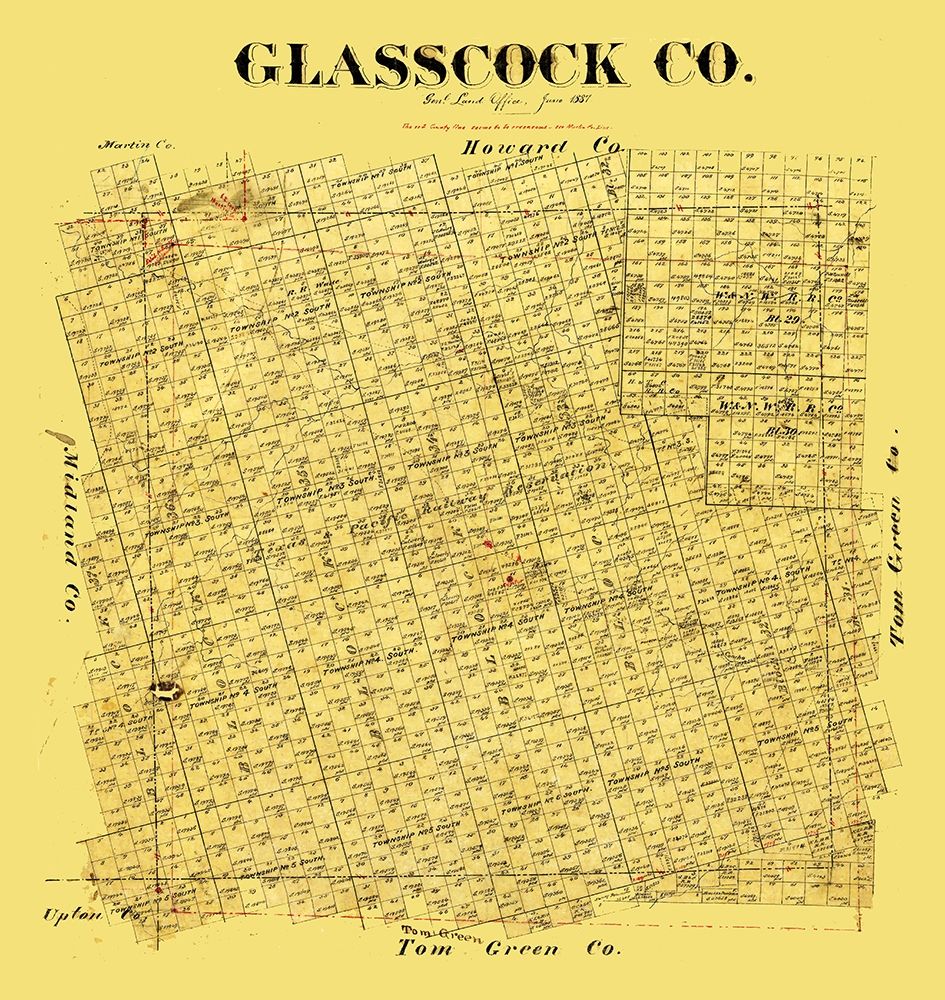 Glasscock County Texas - 1887 art print by Unknown for $57.95 CAD