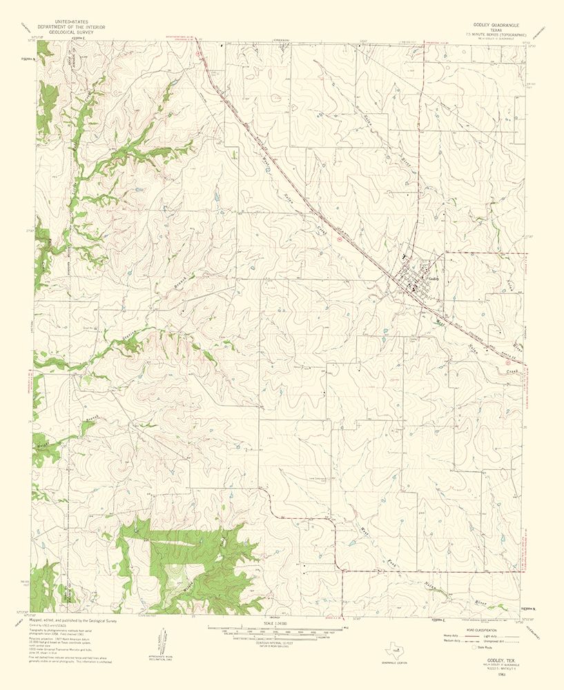 Godley Texas Quad - USGS 1963 art print by USGS for $57.95 CAD