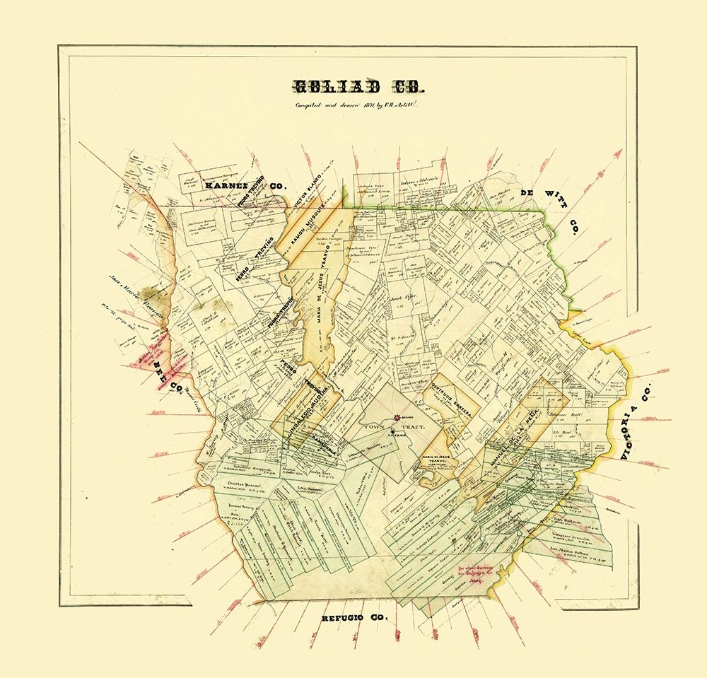Goliad County Texas - Arlitt 1871 art print by Arlitt for $57.95 CAD