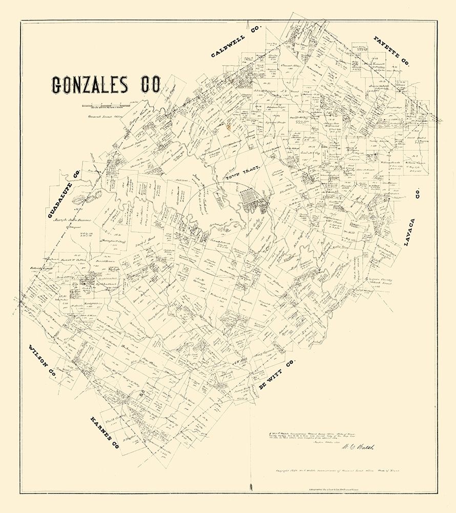 Gonzales County Texas - Walsh 1880 art print by Walsh for $57.95 CAD