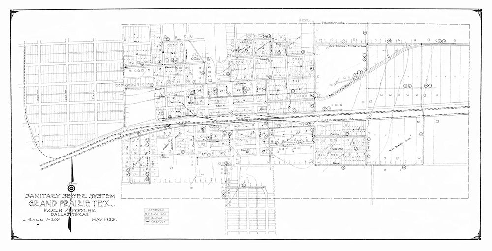 Grand Prairie Texas Sewer System - Koch 1923 art print by Koch for $57.95 CAD