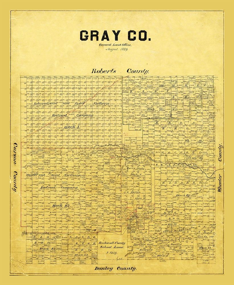 Gray County Texas - 1889 art print by Unknown for $57.95 CAD
