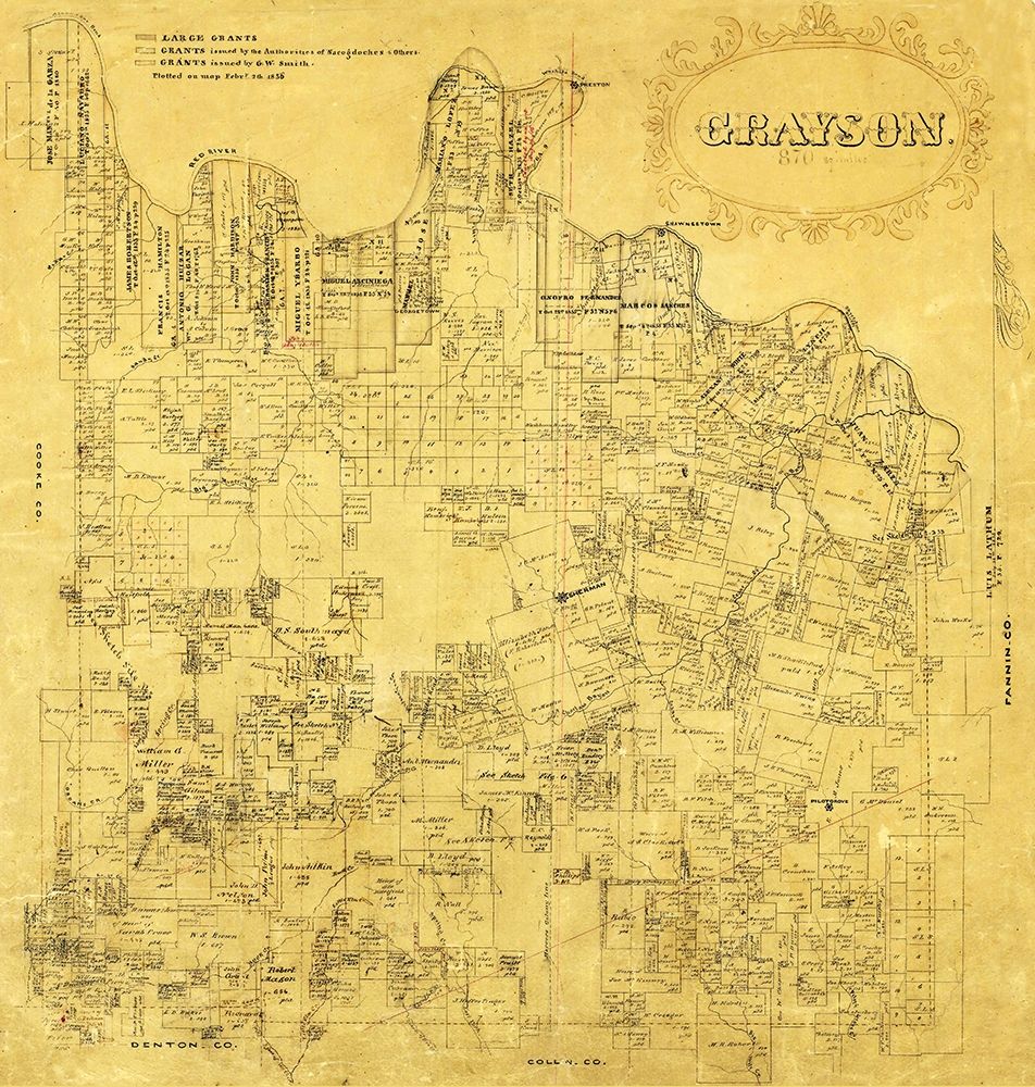 Grayson County Texas - 1853 art print by Unknown for $57.95 CAD