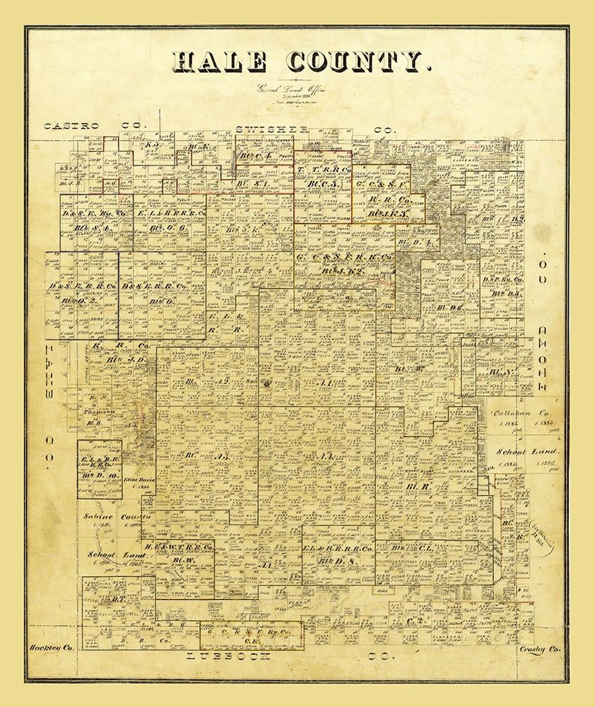 Hale County Texas - 1895 art print by Unknown for $57.95 CAD