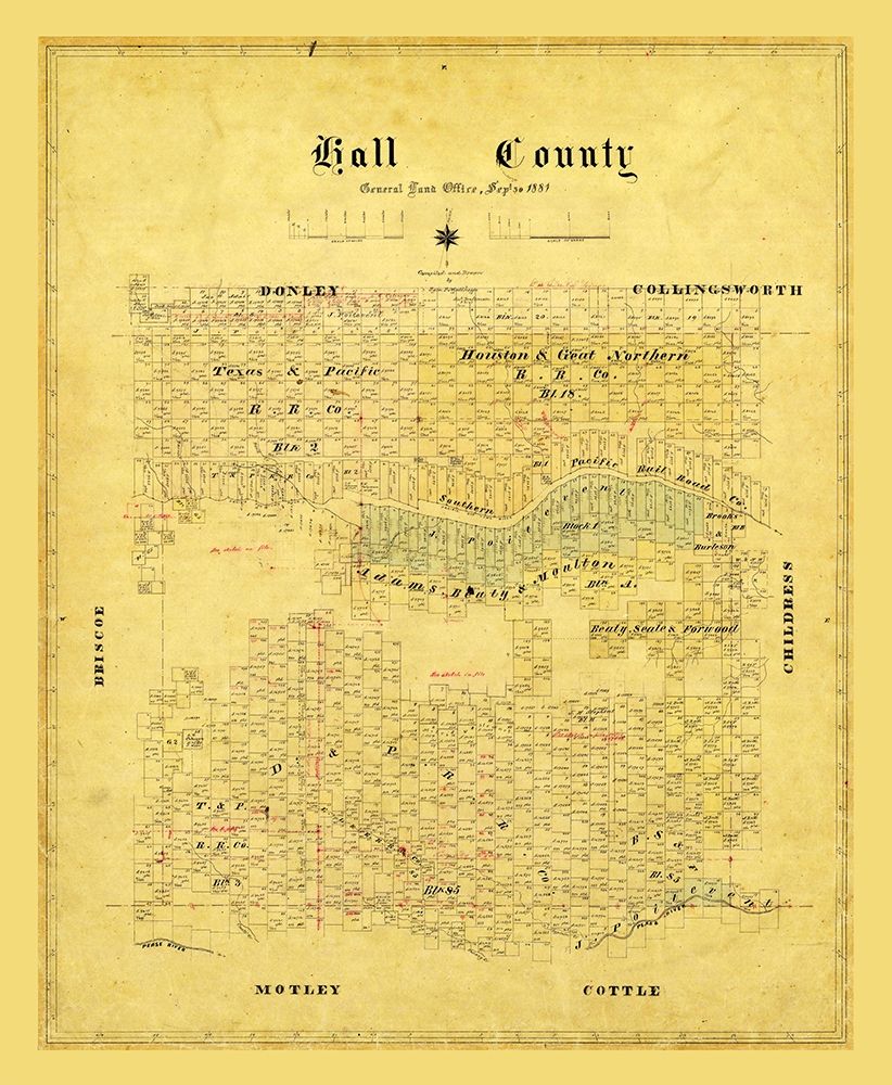 Hall County Texas - 1881 art print by Unknown for $57.95 CAD