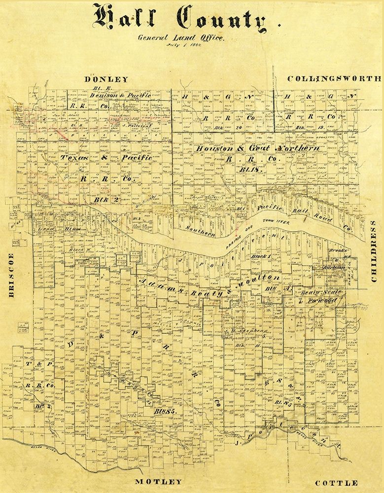 Hall County Texas - 1884 art print by Unknown for $57.95 CAD