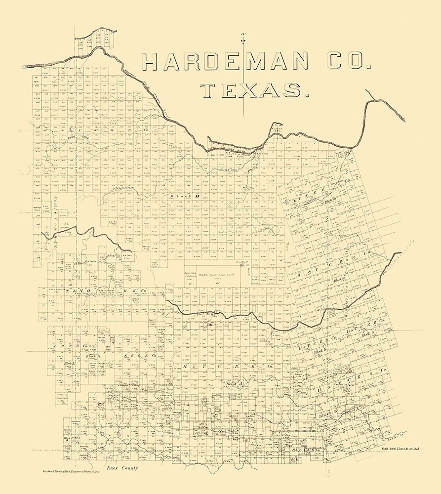Hardeman County Texas - 1880 art print by Unknown for $57.95 CAD