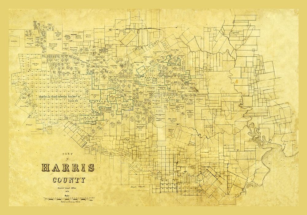 Harris County Texas - 1876 art print by Unknown for $57.95 CAD
