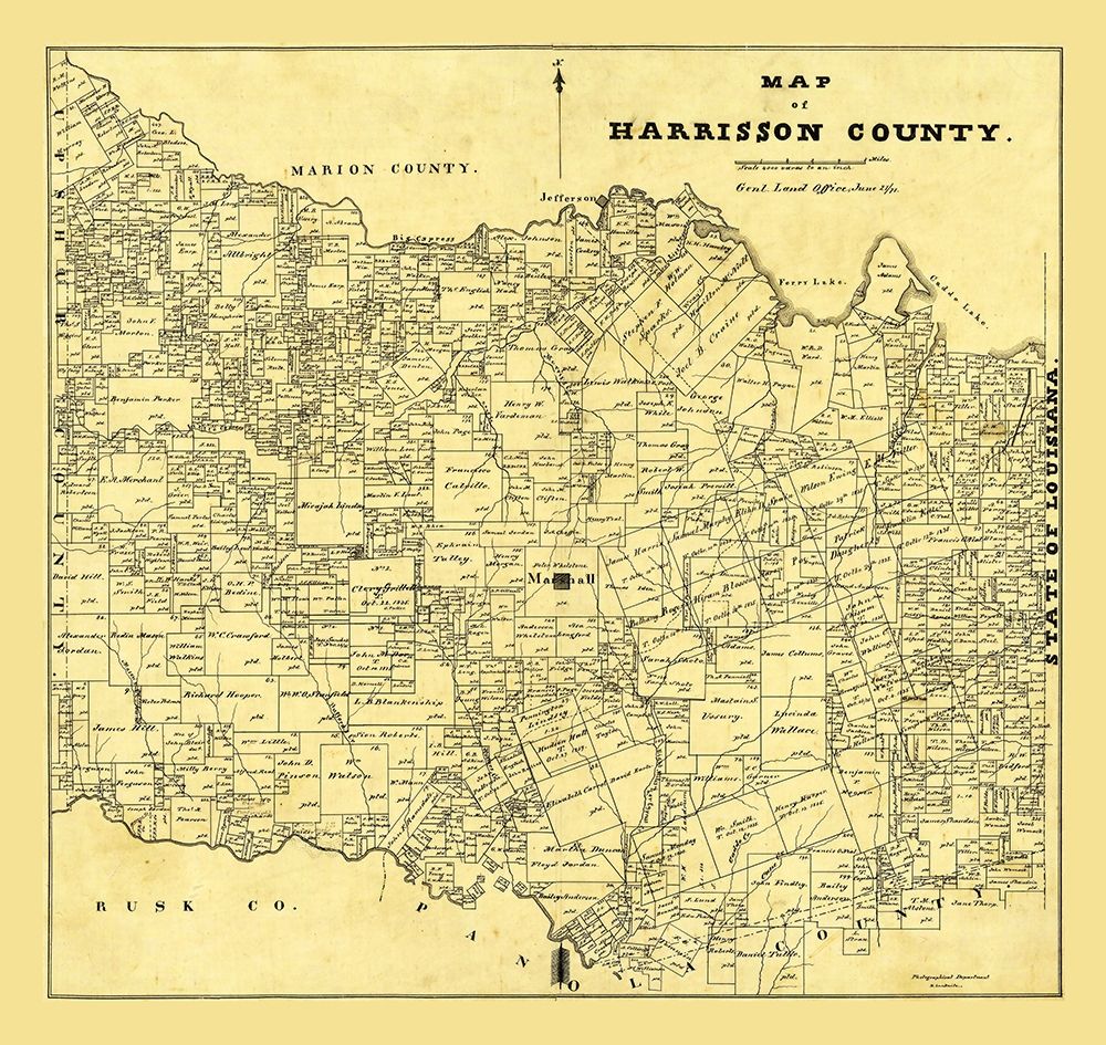Harrison County Texas - 1871 art print by Unknown for $57.95 CAD
