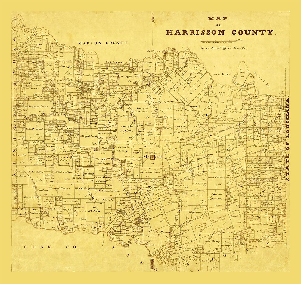Harrison County Texas - 1871 art print by Unknown for $57.95 CAD