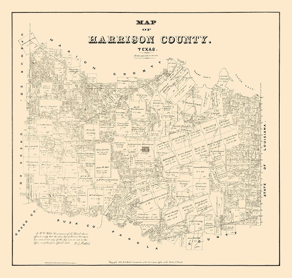 Harrison County Texas - Walsh 1879 art print by Walsh for $57.95 CAD
