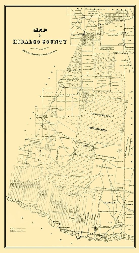 Hidalgo Texas - Land Office 1880 art print by Land Office for $57.95 CAD
