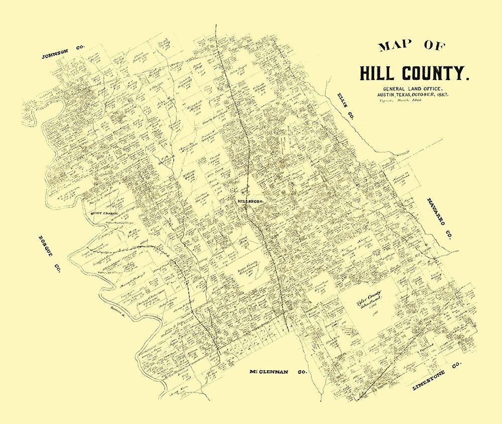 Hill County Texas - 1882 art print by Unknown for $57.95 CAD