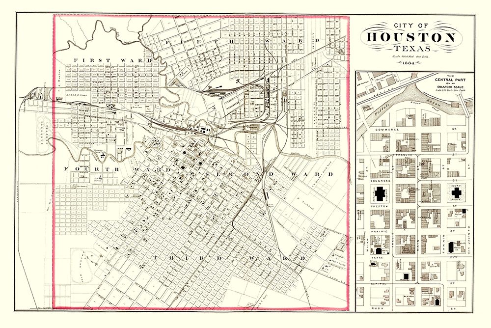 Houston Texas - 1884 art print by Unknown for $57.95 CAD