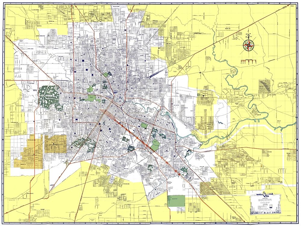 Houston Texas - Ashburn 1950 art print by Ashburn for $57.95 CAD