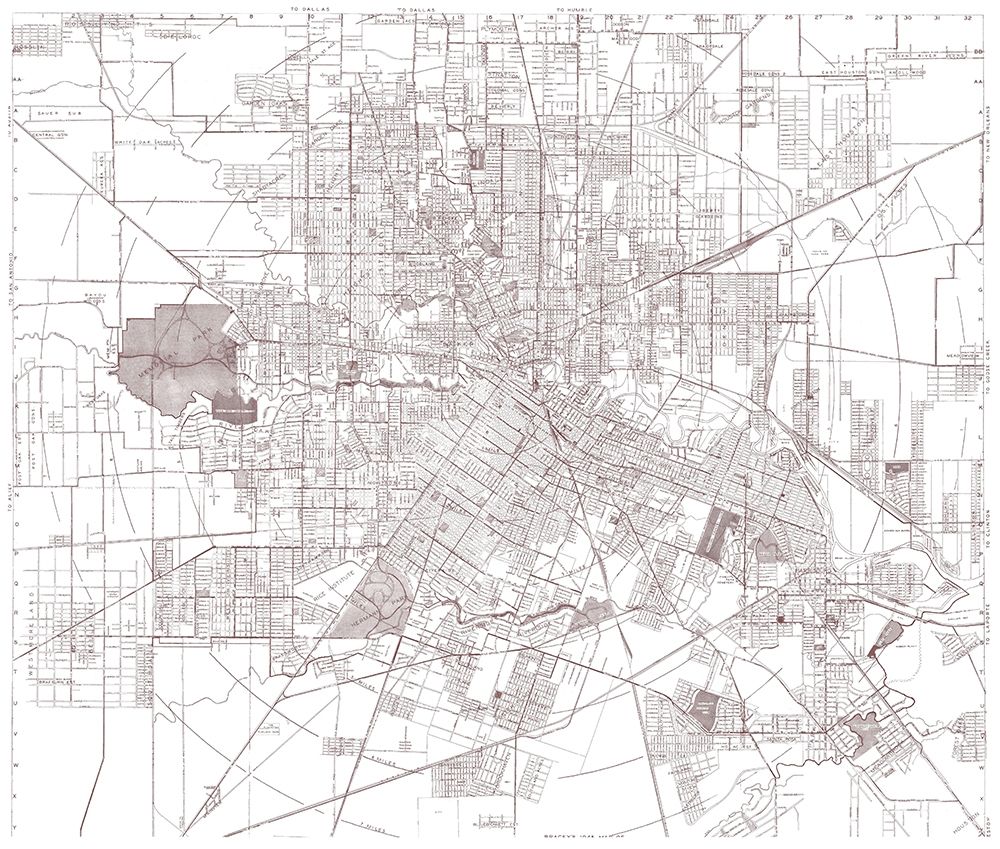 Houston Texas - Bracey 1945 art print by Bracey for $57.95 CAD