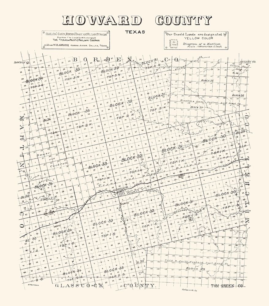 Howard County Texas - Stakemann 1890 art print by Stakemann for $57.95 CAD